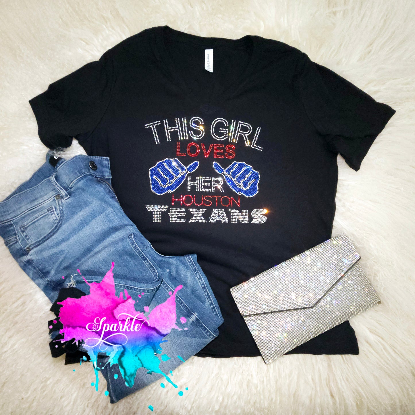 Loves Texans Crystallized Tee