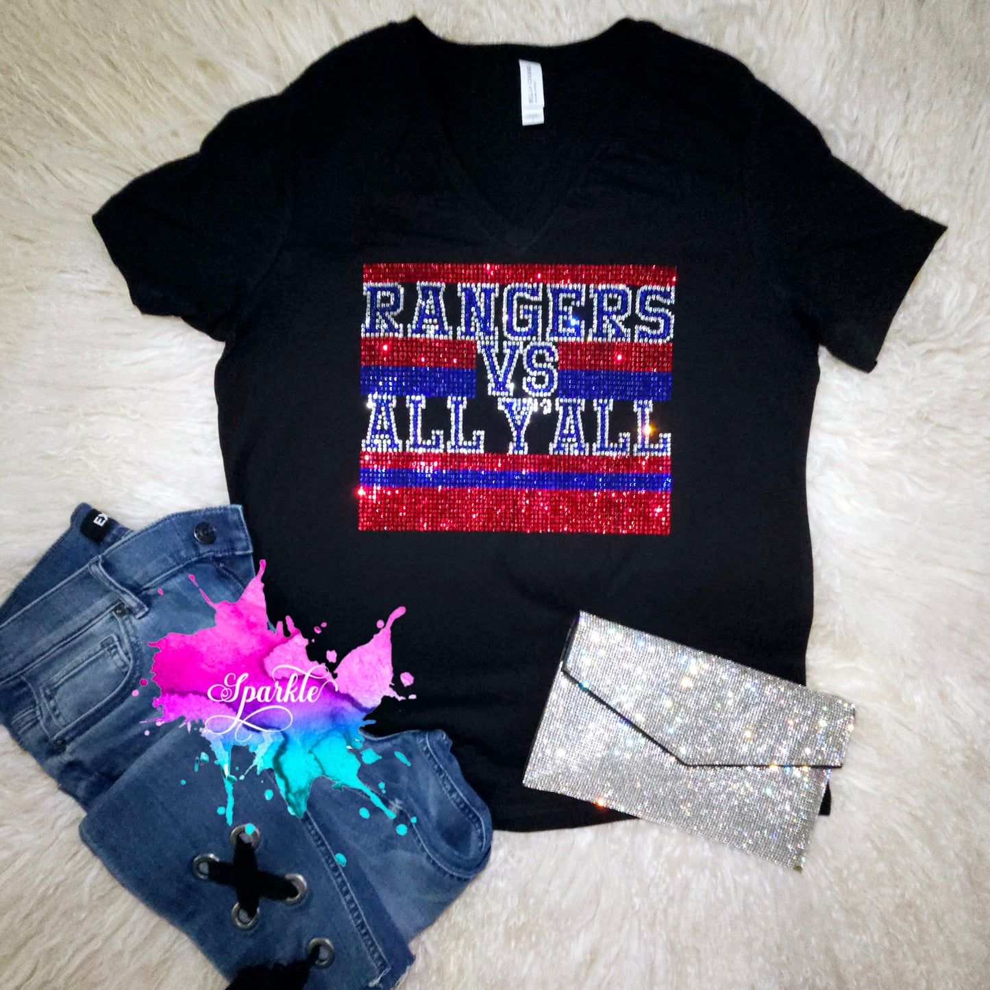 Rangers Vs All Y'All Crystallized Tee
