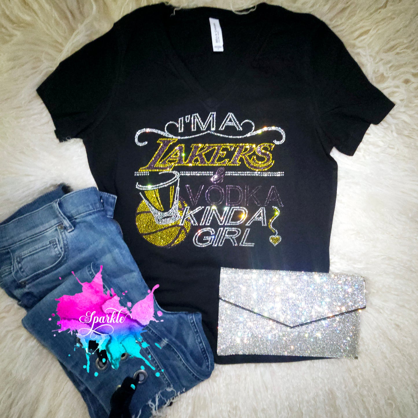 Lakers and Vodka Rhinestone Tee