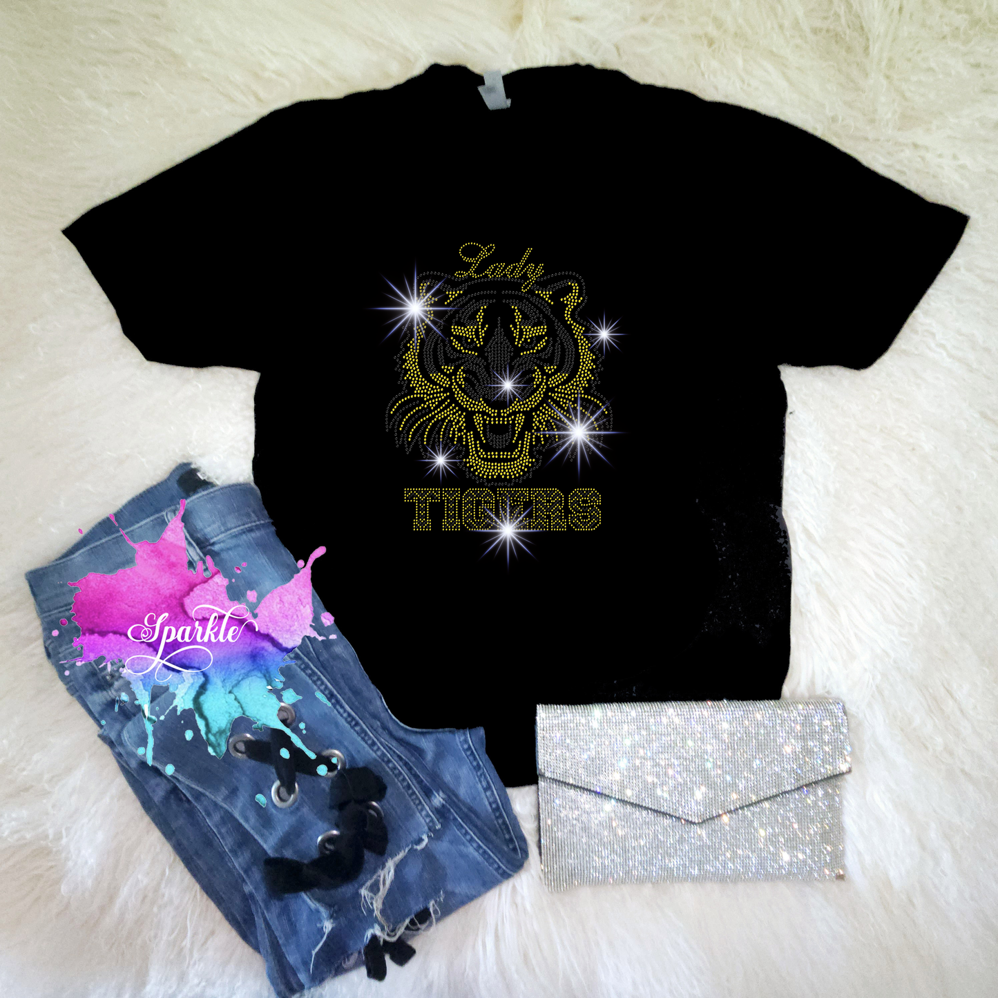 Lady Tigers Rhinestone Tee