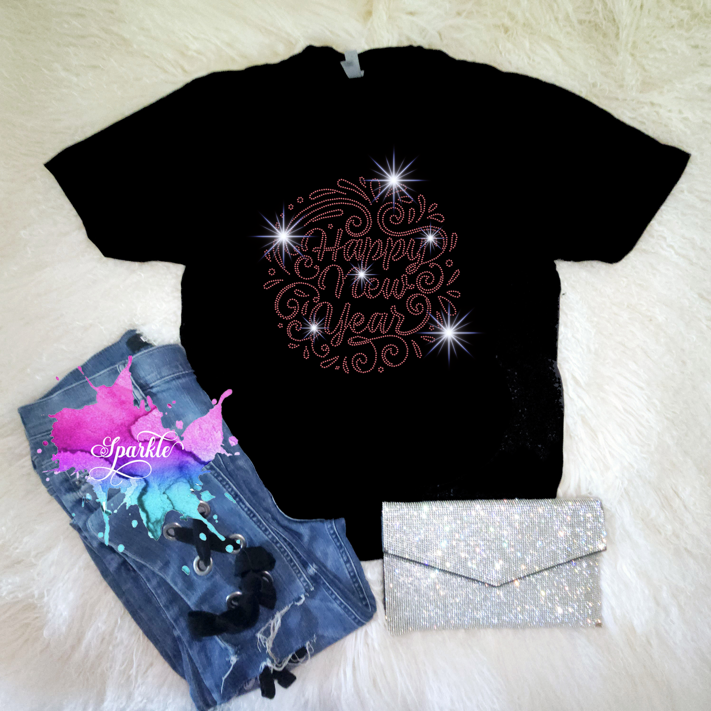 Happy New Year Rhinestone Tee