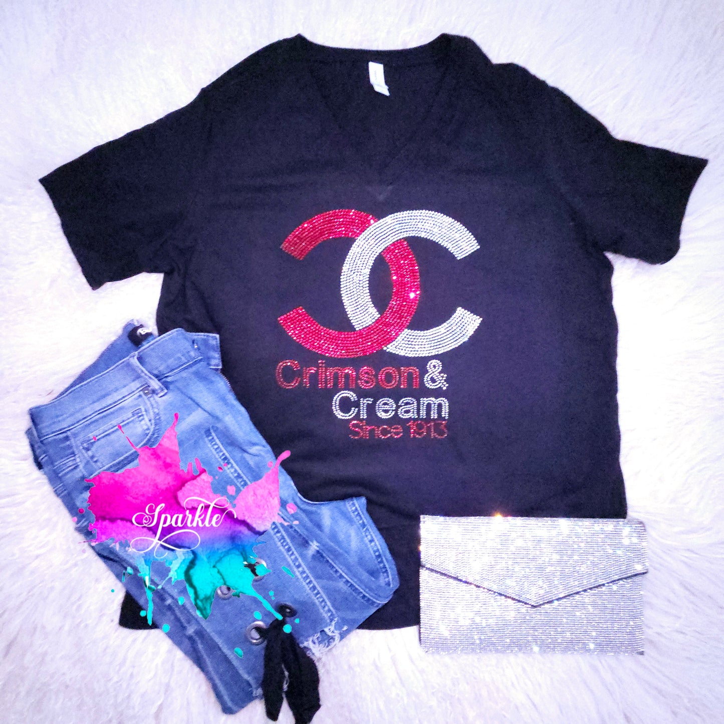 Crimson & Cream Crystallized Tee