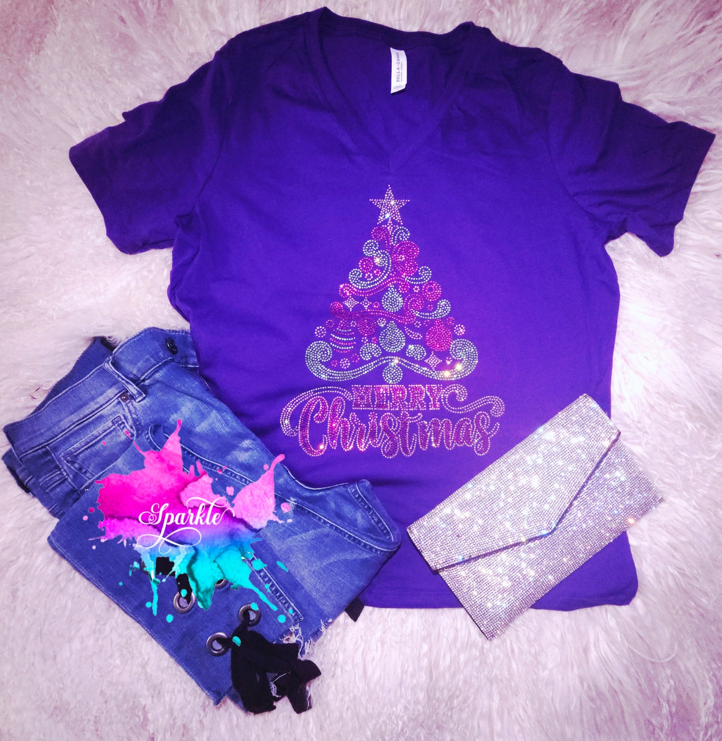 Merry Christmas Rhinestone Tee
