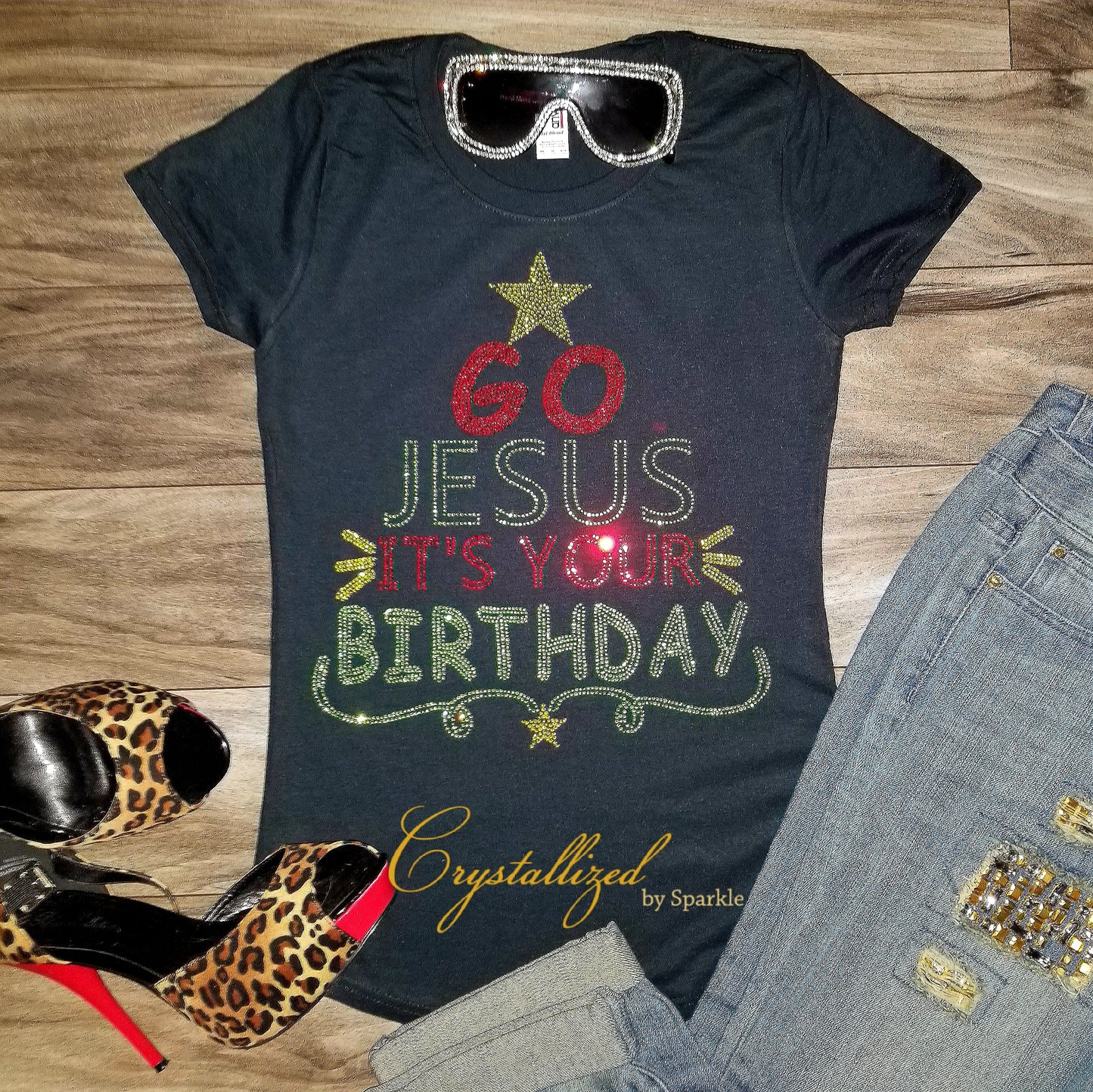 Go Jesus Rhinestone Tee