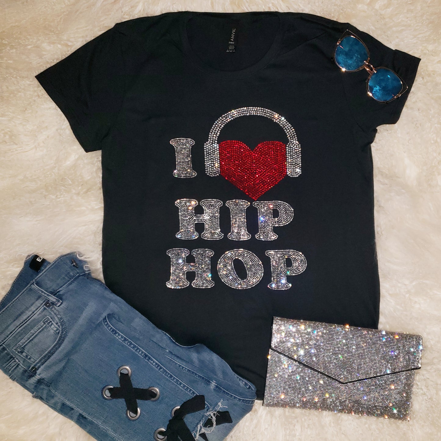 I Heart Hip Hop Rhinestone Tee