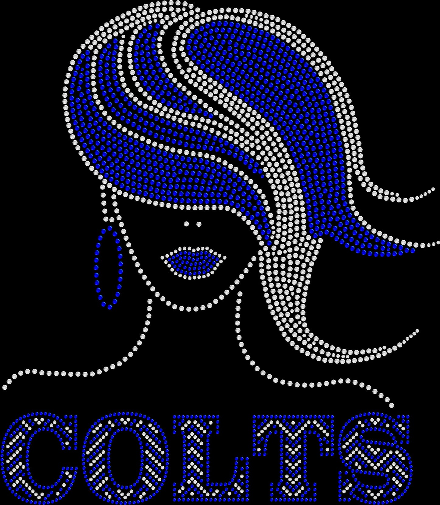 Flowy Hair Colts Lady Crystallized Tee