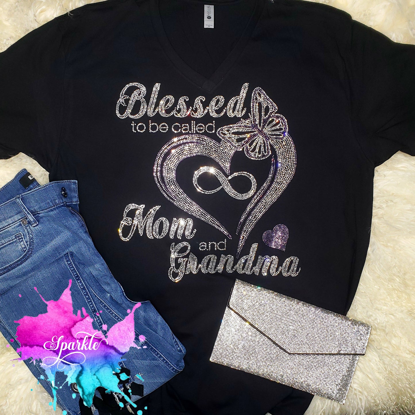 Blessed Grandma Rhinestone Tee