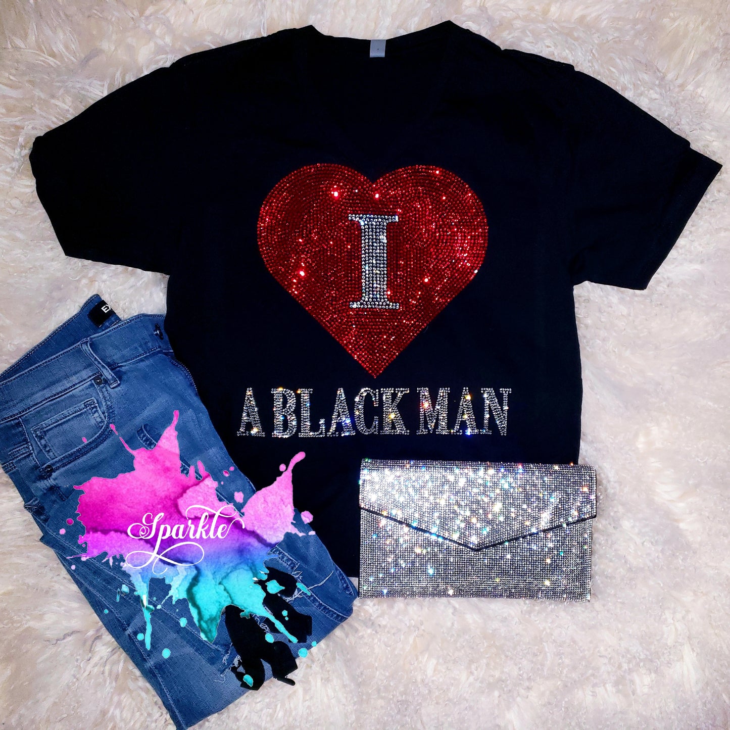 I Heart a Black Man Crystallized Tee