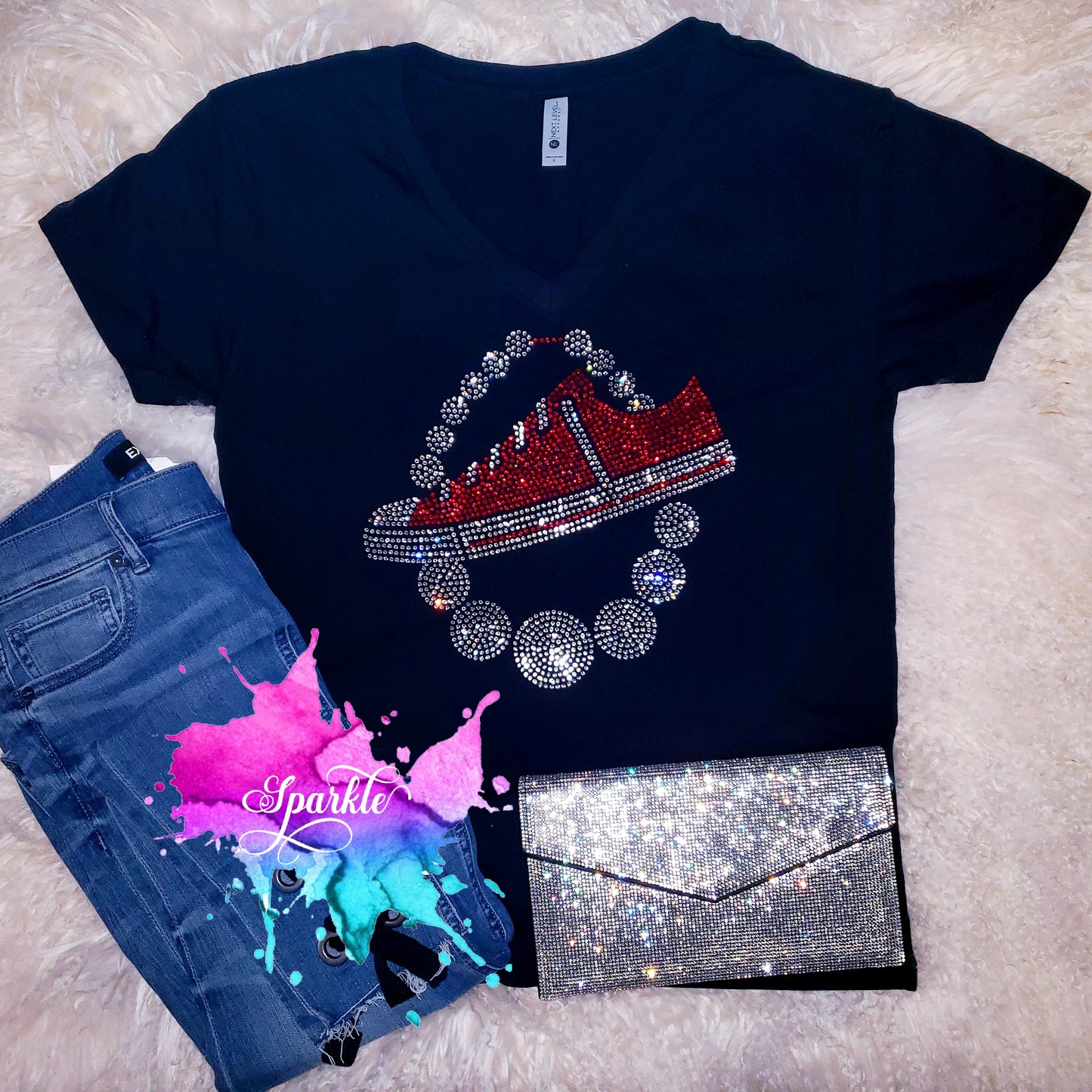 Crimson & Cream Chucks Crystallized Tee