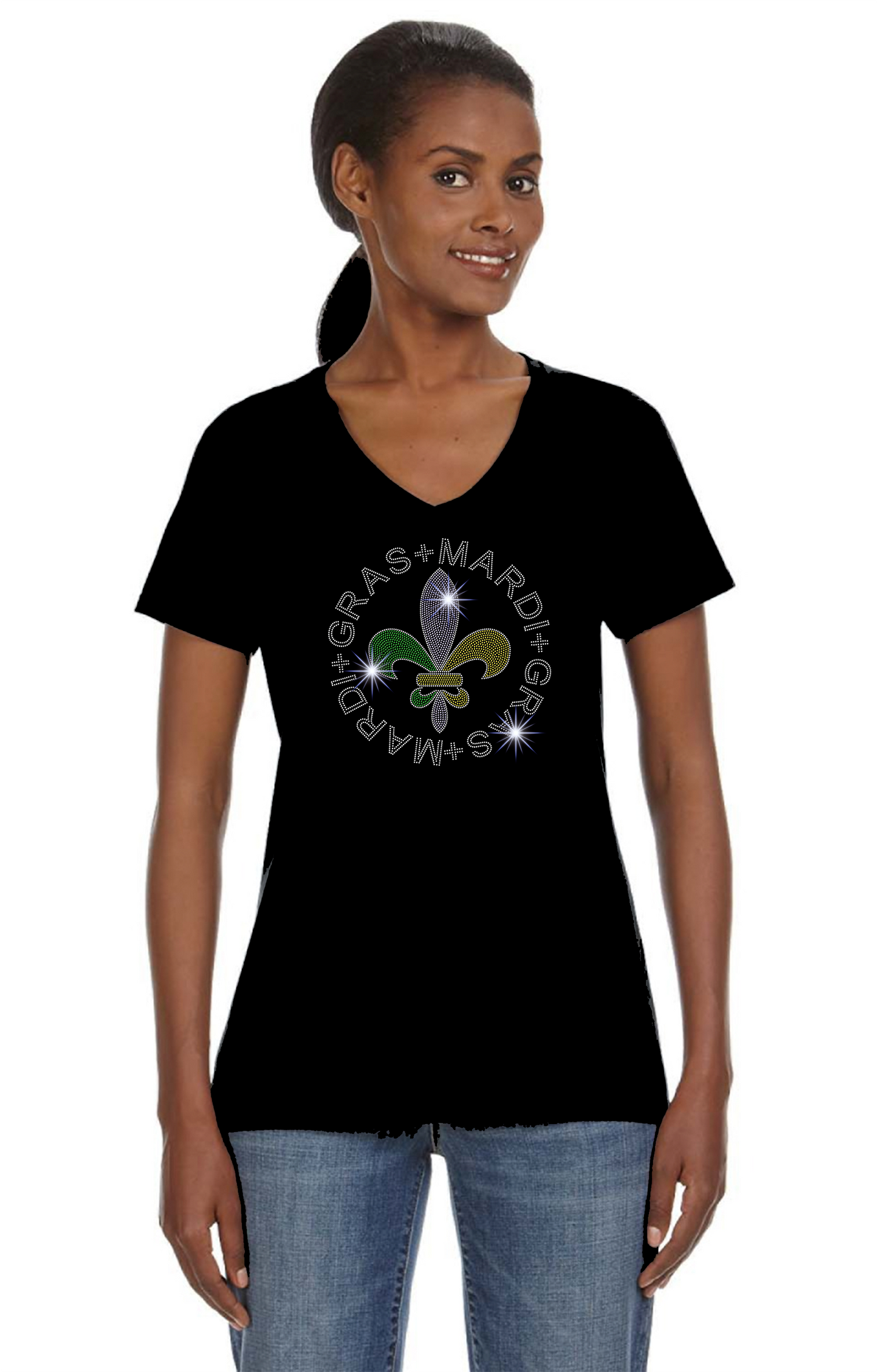 Custom Mardi Gras Crystallized Tee