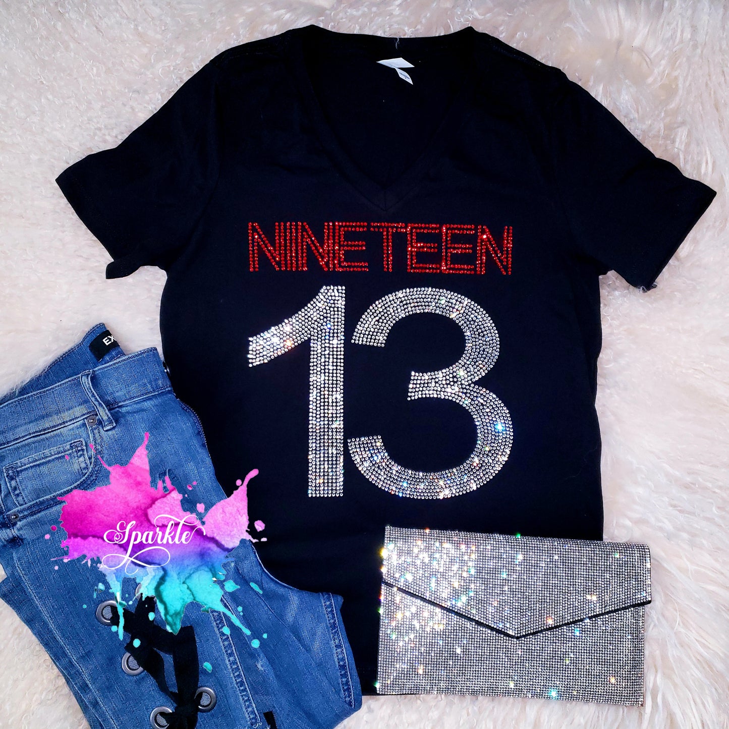 Custom Name and Number Crystallized Tee