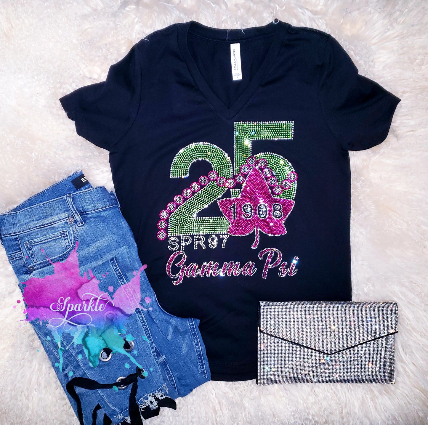 Gamma Psi 25 Years on the Vine Crystallized Tee
