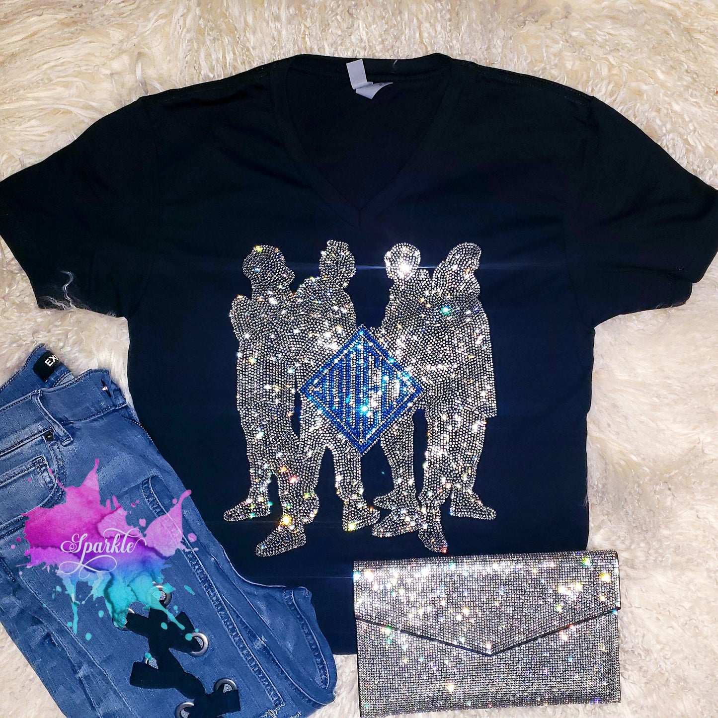 Jodeci Silhouette Crystallized Tee