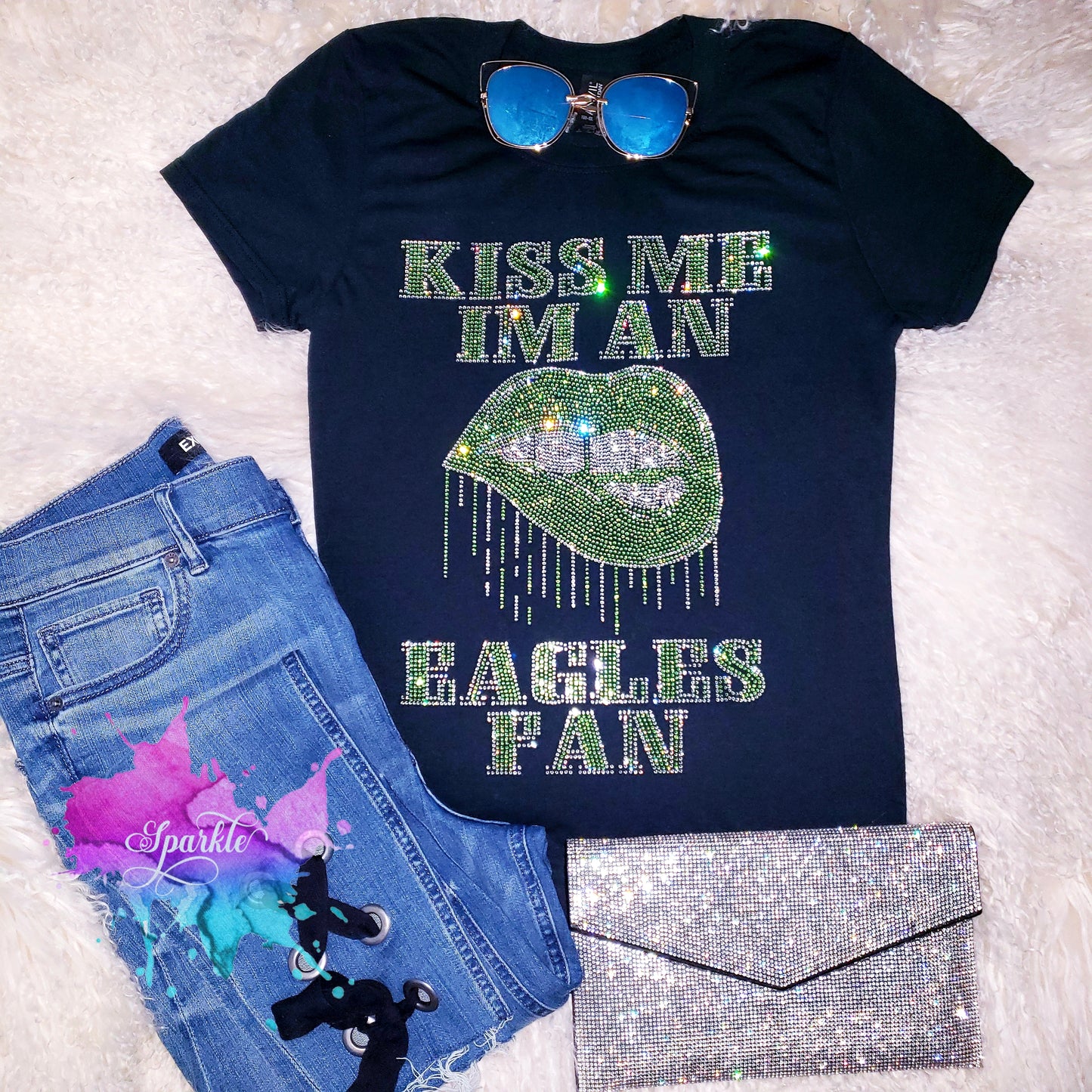 Kiss Me I'm An Eagles Fan Crystallized Tee