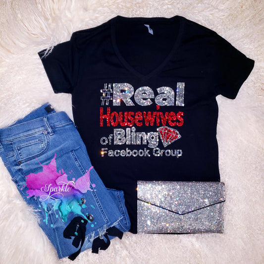Real Housewives of Bling FB Crystallized Tee