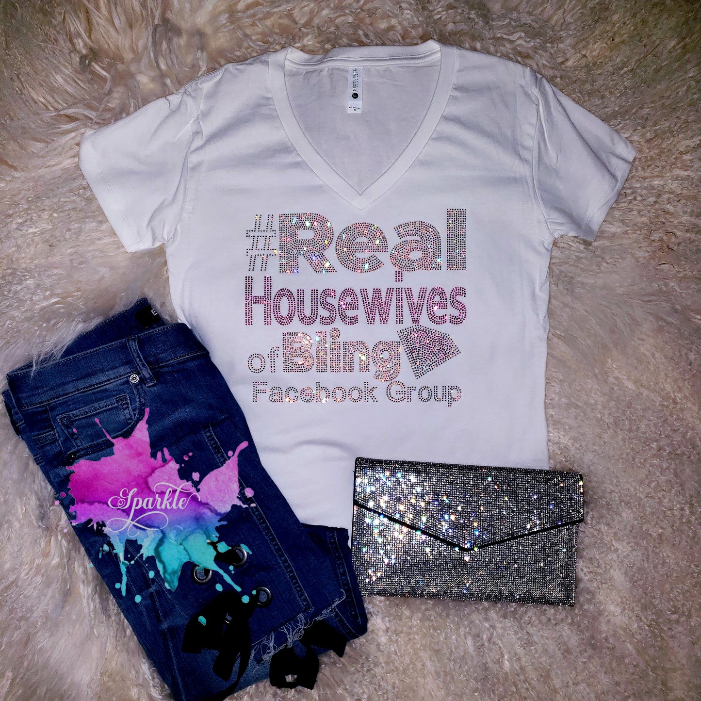 Real Housewives of Bling FB Crystallized Tee