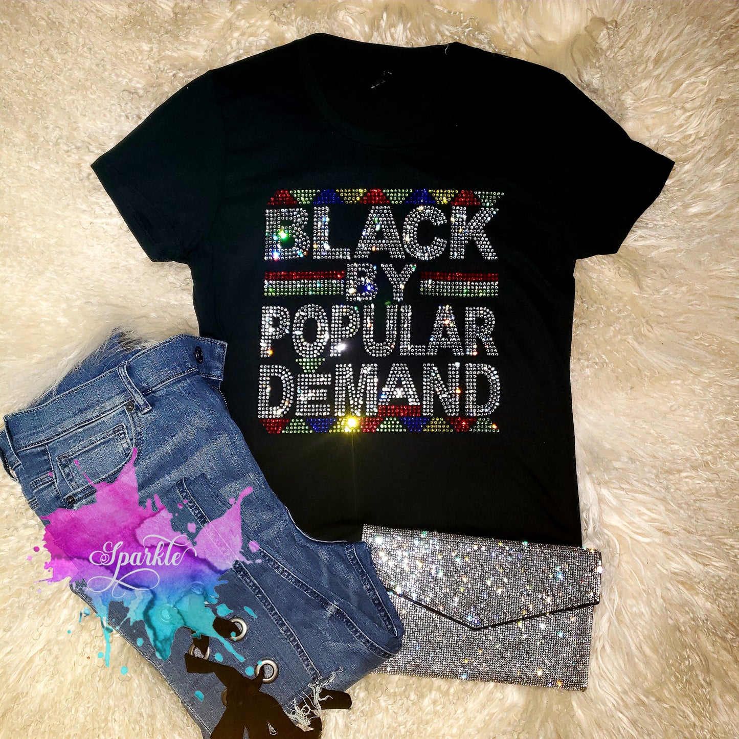 Black by Popular Demand Crystallized Tee
