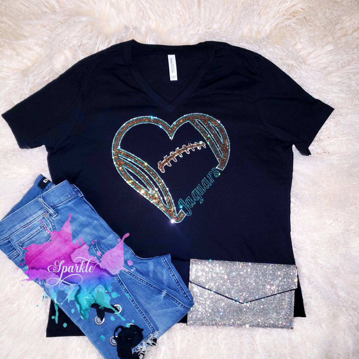 Jaguars Heart Crystallized Tee