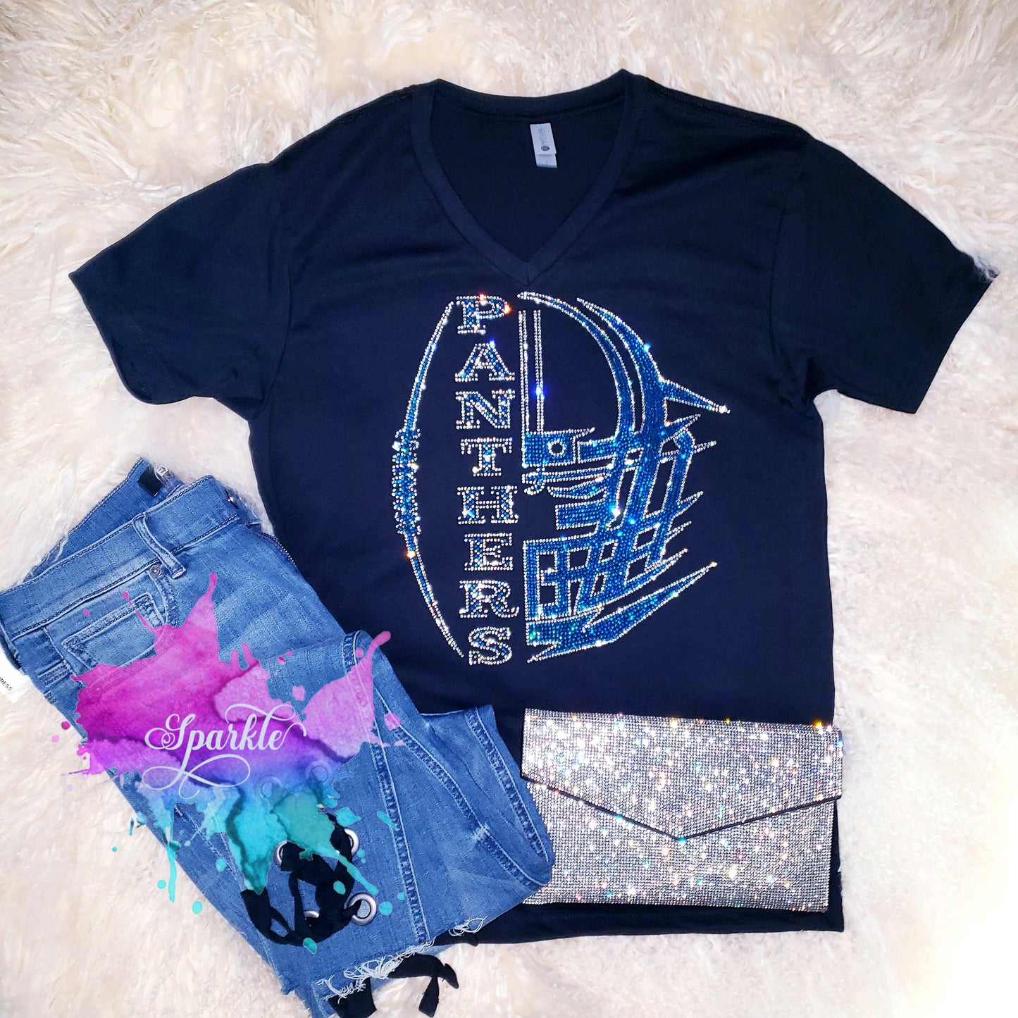 Panthers Helmet Crystallized Tee