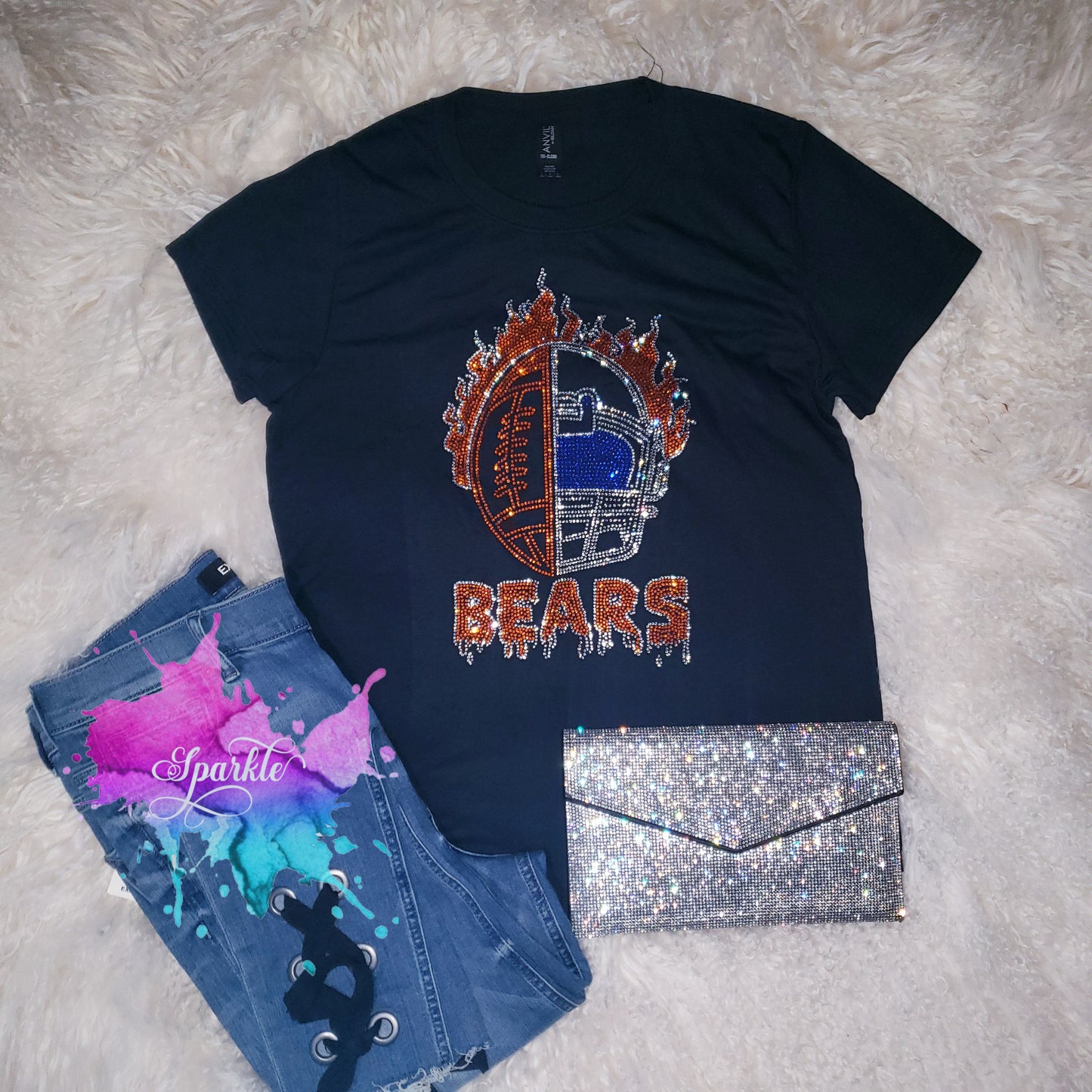 Flaming Bears Crystallized Tee