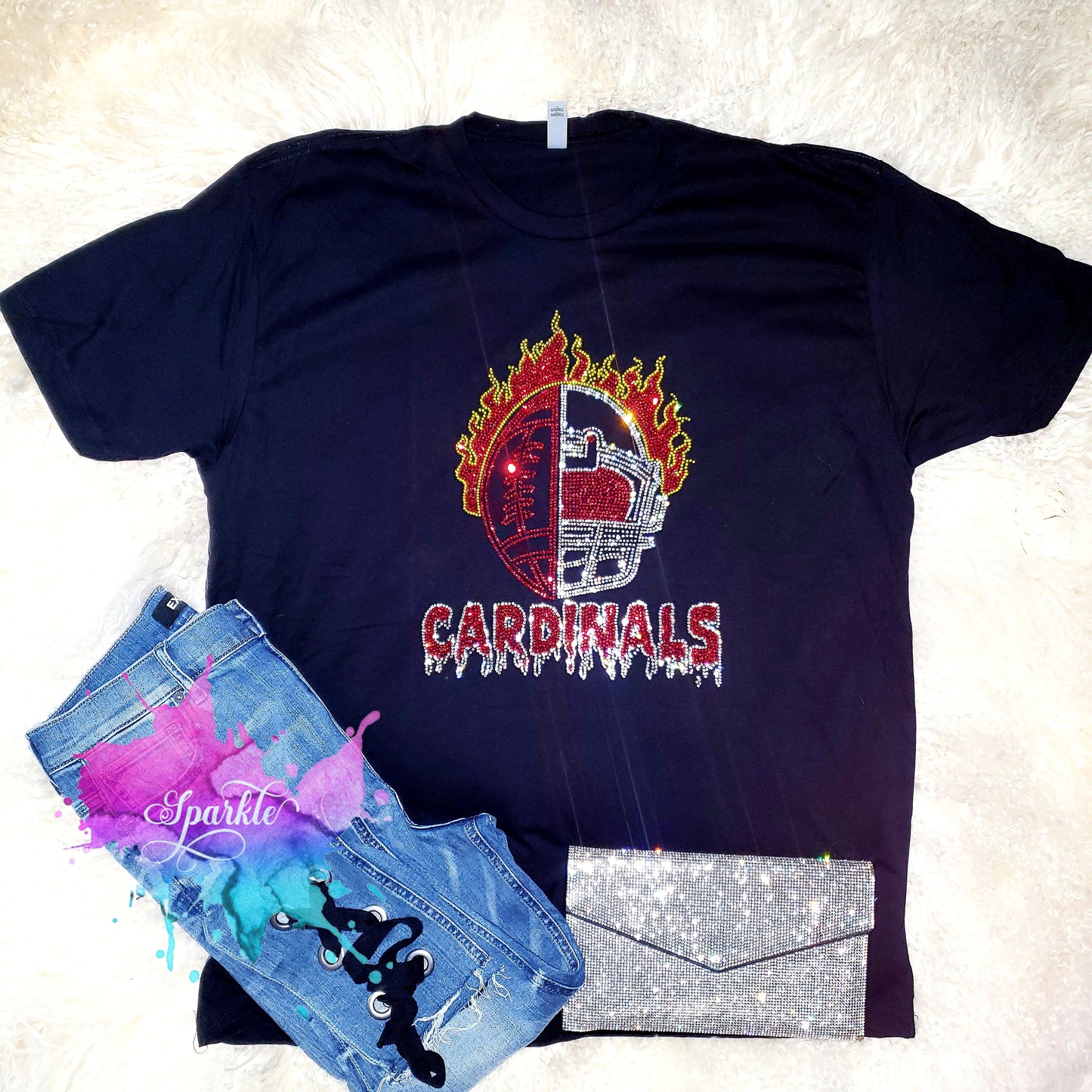 Flaming Cardinals Crystallized Tee