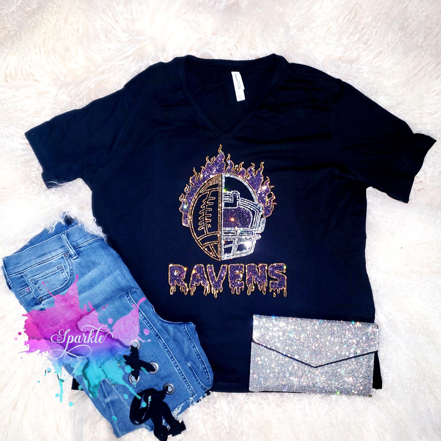 Flaming Ravens Crystallized Tee