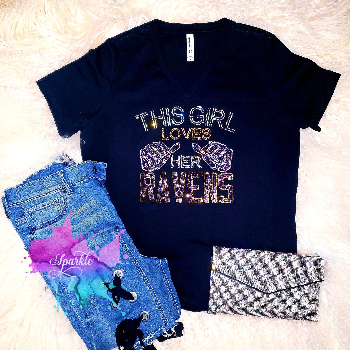 This Girl Loves Her Ravens Crystallized Tee