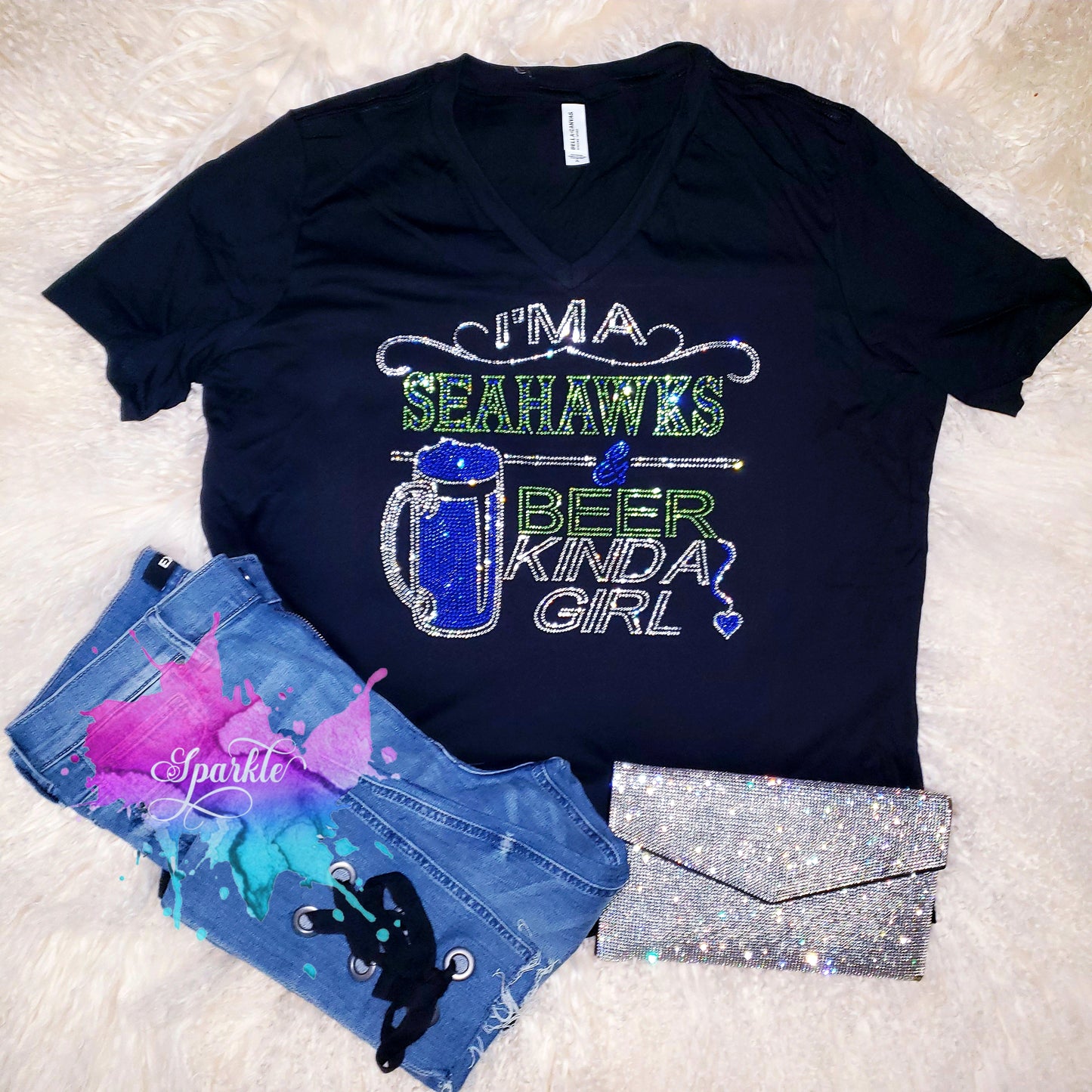 Seahawks and Beer Crystallized Tee