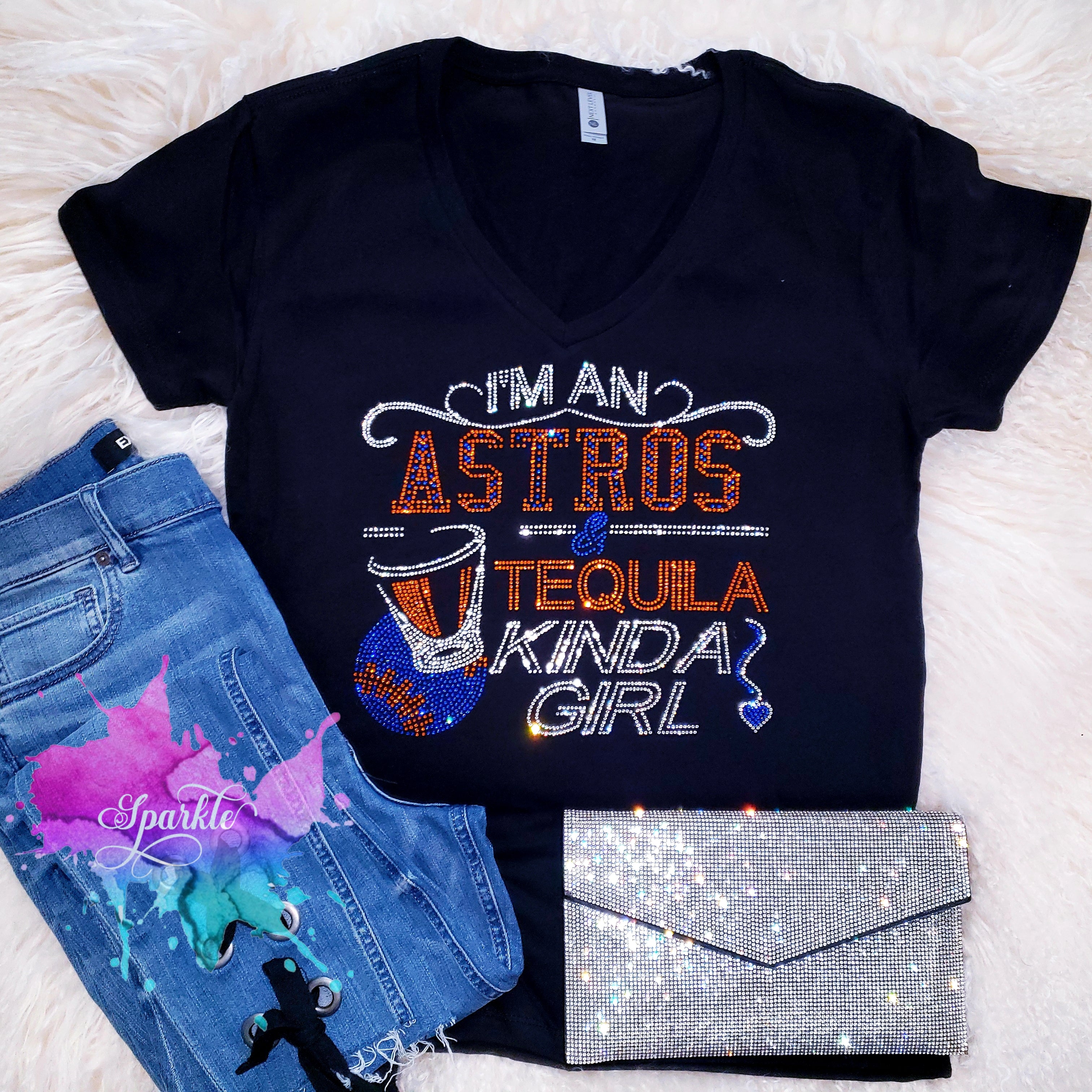 Crystallized by Sparkle Astros H Crystallized Tee S