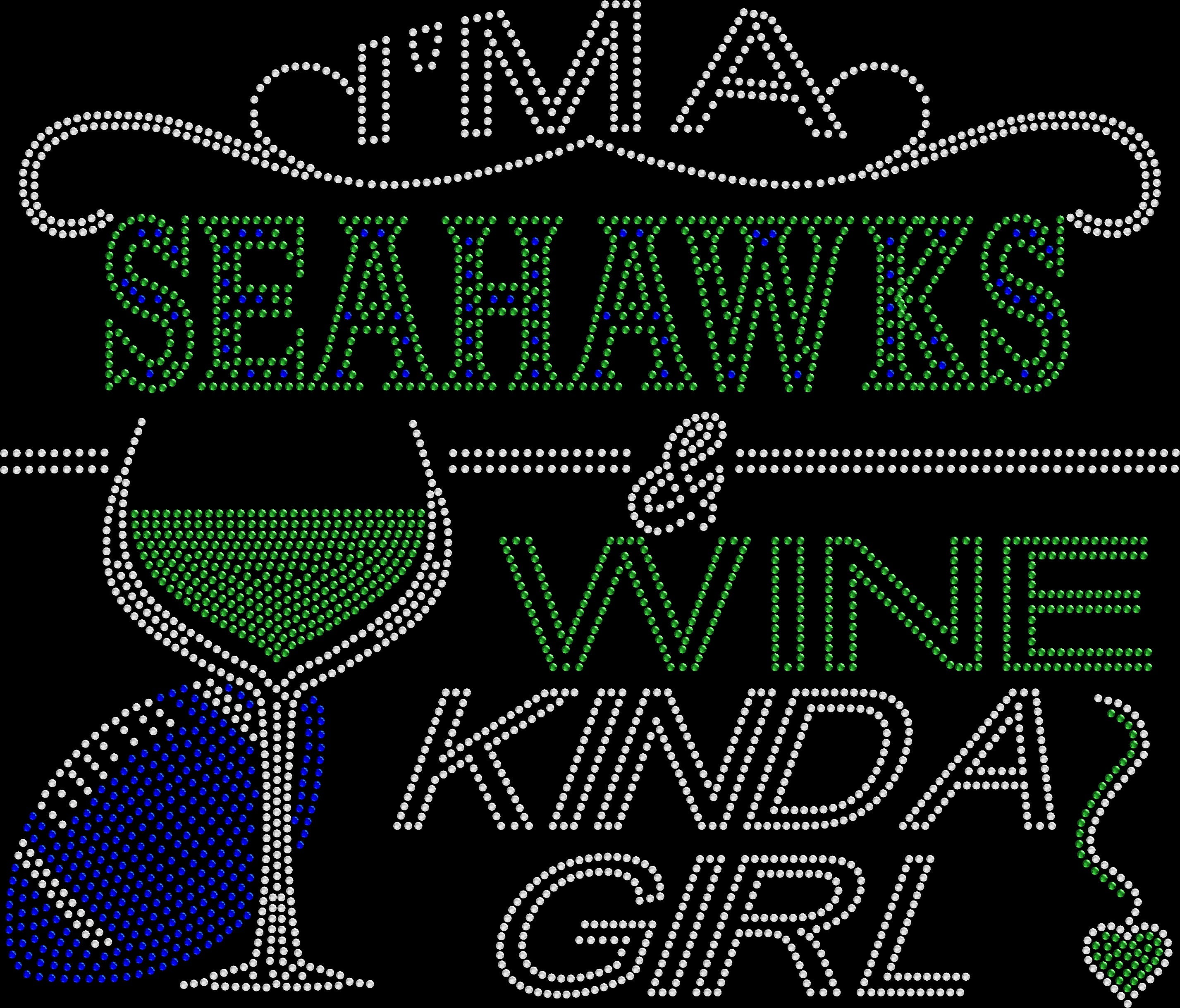 Crystallized by Sparkle Seahawks and Wine Crystallized Tee L