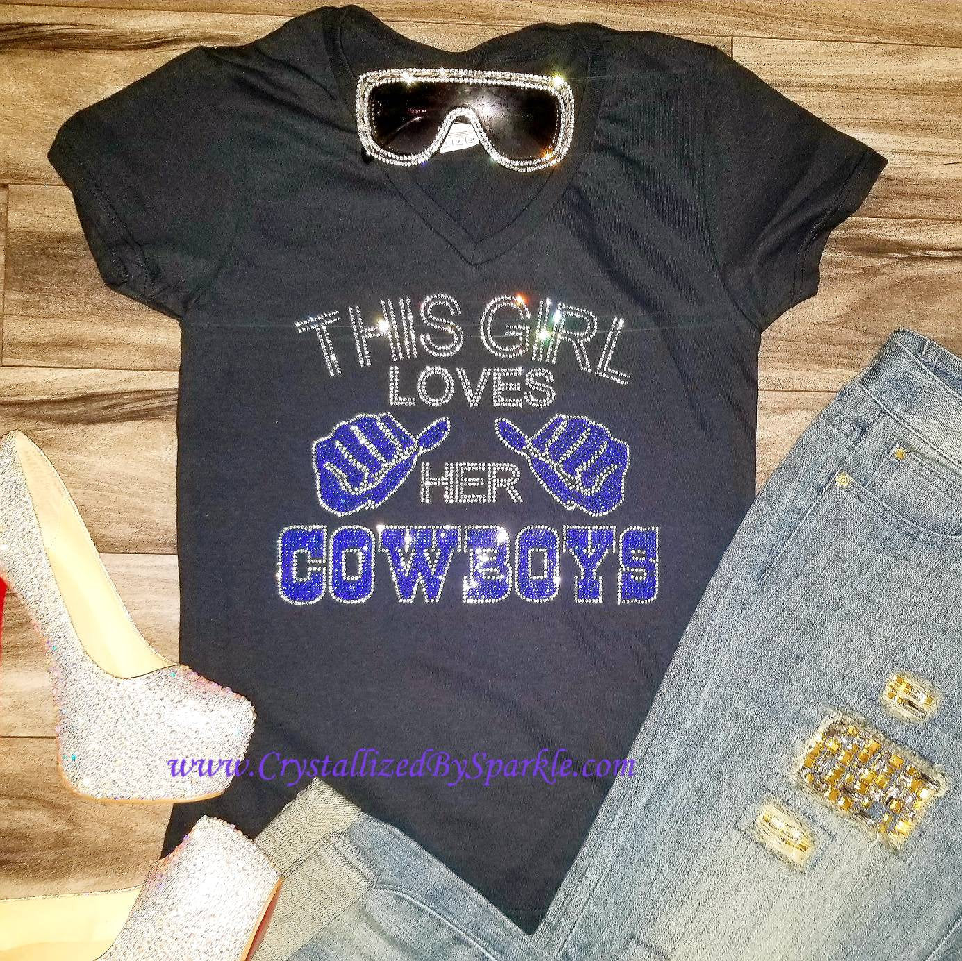 This Girl Loves her Cowboys Crystallized Tee