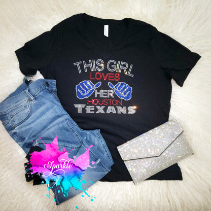 Loves Texans Crystallized Tee