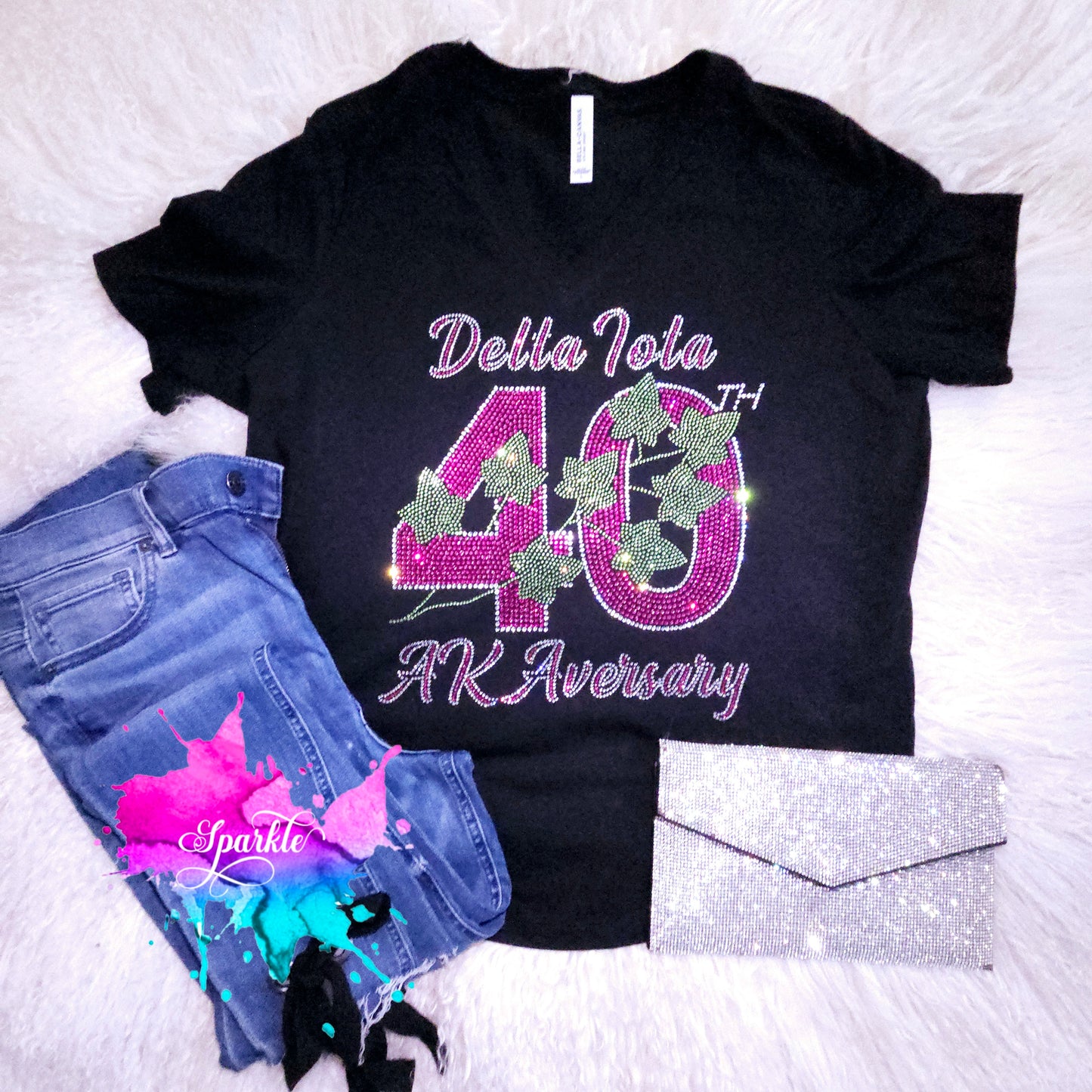 40th AKAVersary CREW NECK Personalized Crystallized Tee