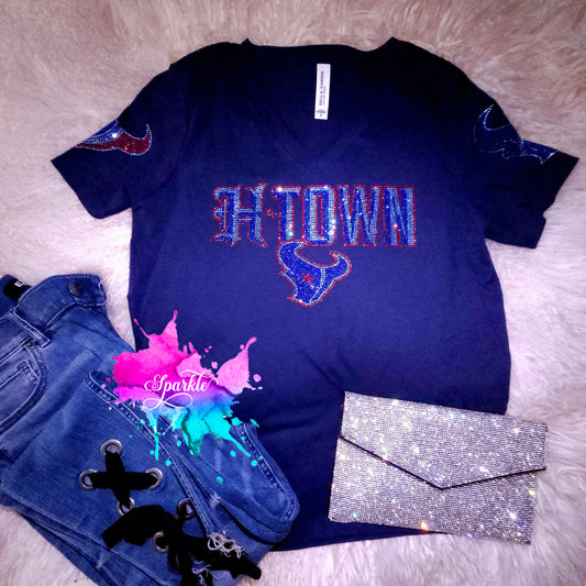 H-Town Logo Sleeves Crystallized Tee