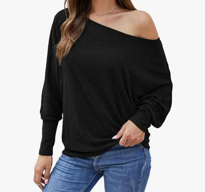 New Edition Crystallized Long Sleeve Dolman Blouse