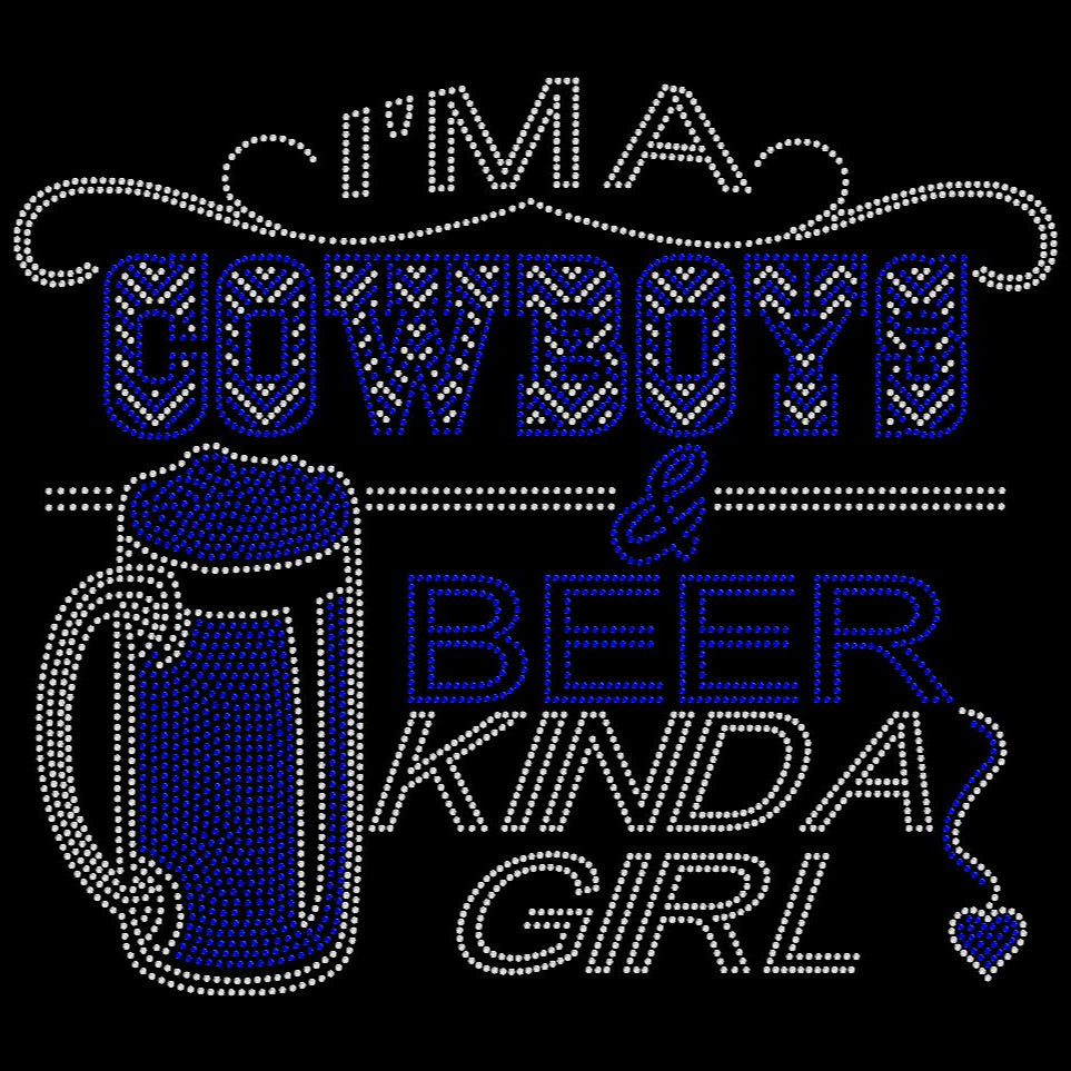 Cowboys and Beer Rhinestone Tee
