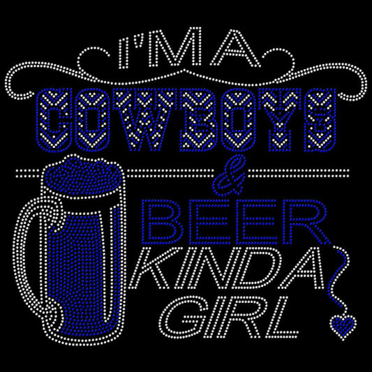 Cowboys and Beer Rhinestone Tee