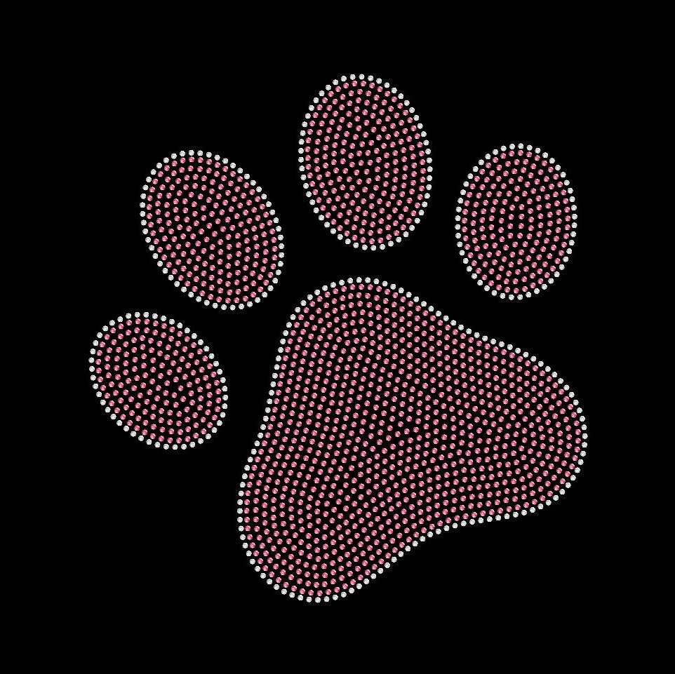Dog Print Rhinestone Transfers