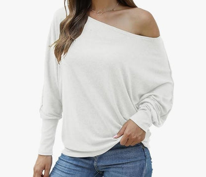 New Edition Crystallized Long Sleeve Dolman Blouse