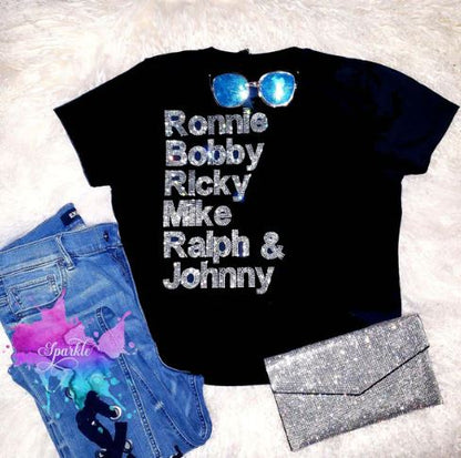 New Edition Crystallized Long Sleeve Dolman Blouse