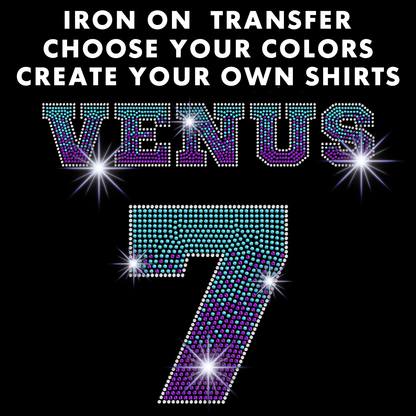 Crystallized Jersey Numbers Ombre Transfer