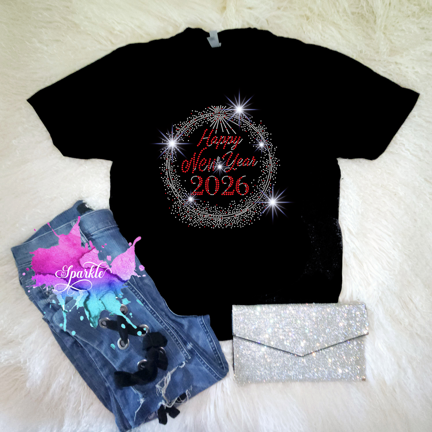Happy New Year Rhinestone Tee
