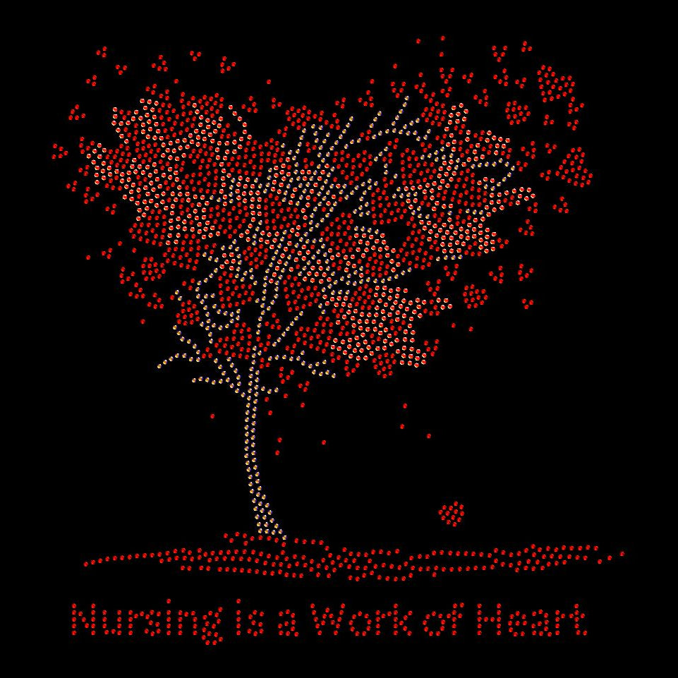 Nursing is a Work of Heart Rhinestone Transfers