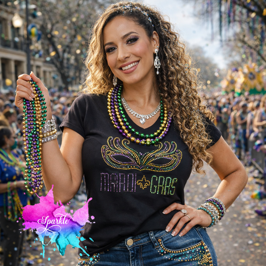 Mardi Gras Crystallized Tee