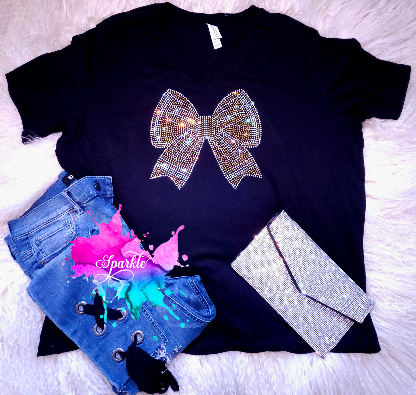 Football Bow Crystallized Tee