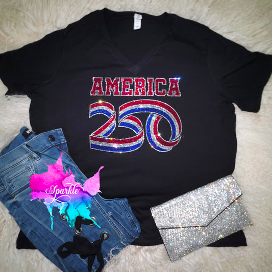 America 250 Rhinestone Tee