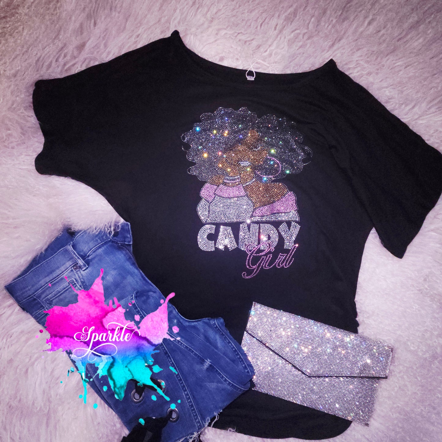 Candy Girl Crystallized Dolman Blouse