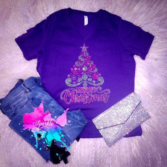 Merry Christmas Rhinestone Tee