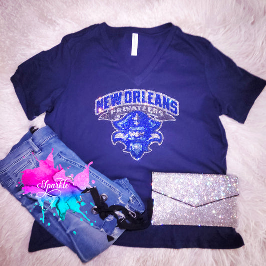 Privateers Navy Rhinestone Men's Tee