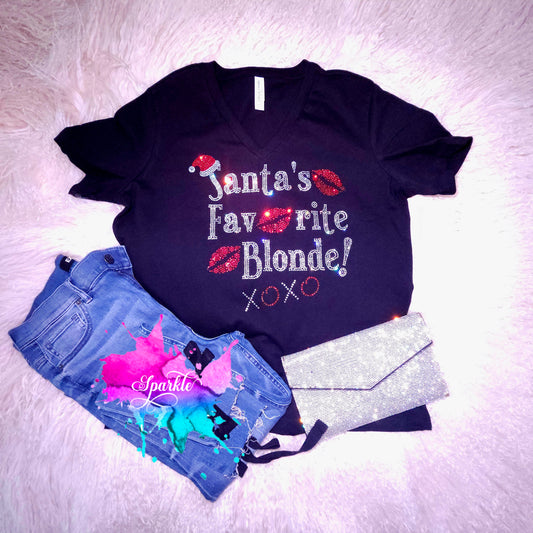 Santa's Favorite Rhinestone Tee